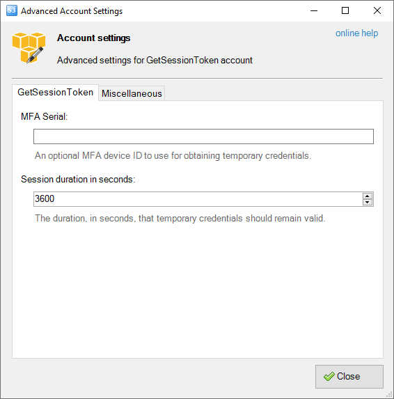 advanced get session token account settings advanced get session token account settings