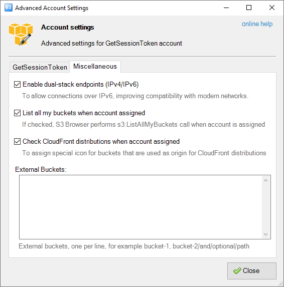 advanced get session token account settings advanced get session token account settings