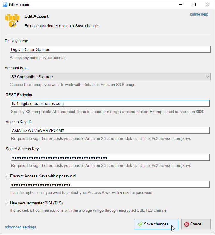 how to edit/delete amazon s3 account