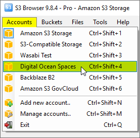 how to switch between amazon s3 accounts