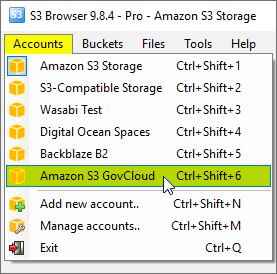 how to switch between amazon s3 accounts