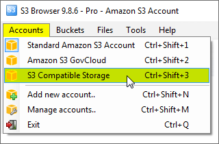 how to switch between amazon s3 accounts
