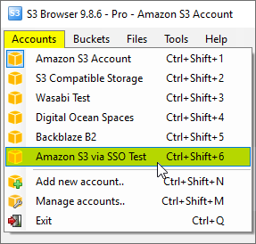 how to switch between amazon s3 accounts