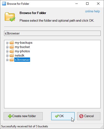 browse for folder dialog