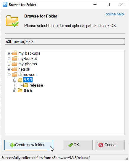 browse for folder dialog - create new folder