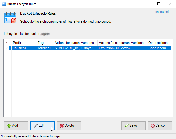 Bucket Lifecycle Rules