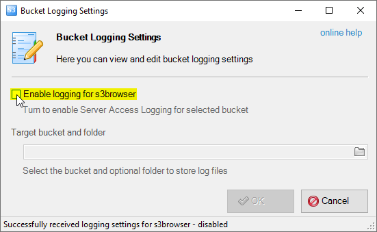 enable Amazon S3 bucket logging