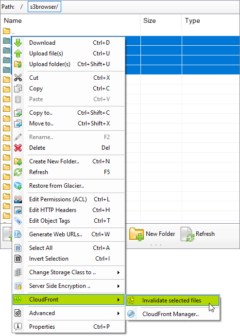 how to invalidate files and folders