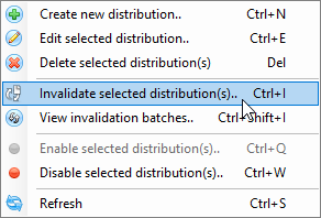 CloudFront Manager Context Menu