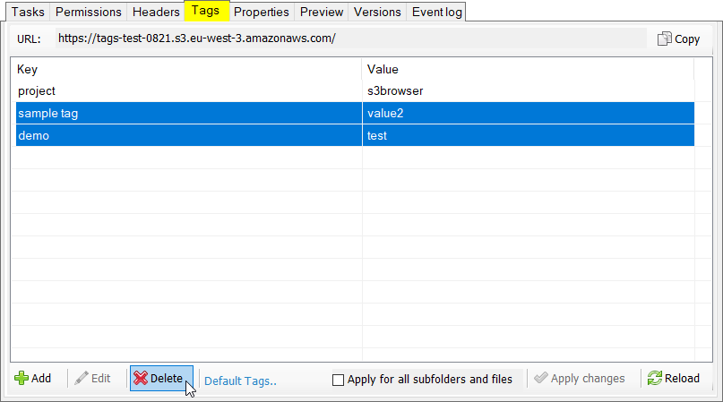 how to delete cost allocation tags