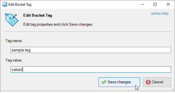 edit Cost Allocation Tag dialog