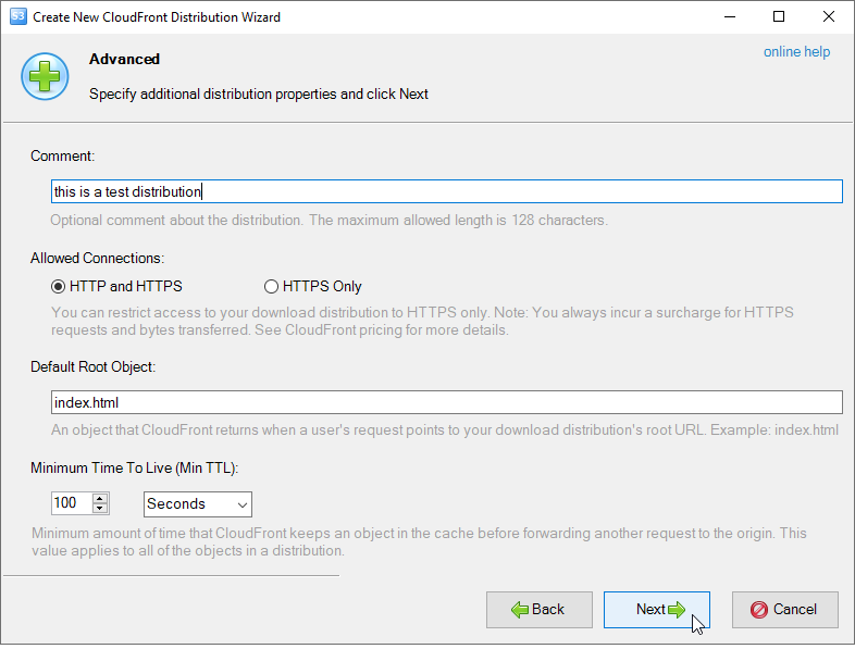 Advanced properties for your CloudFront Distribution Advanced distribution properties