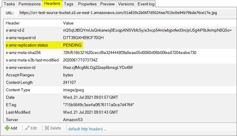 File replication status is PENDING Check file replication status