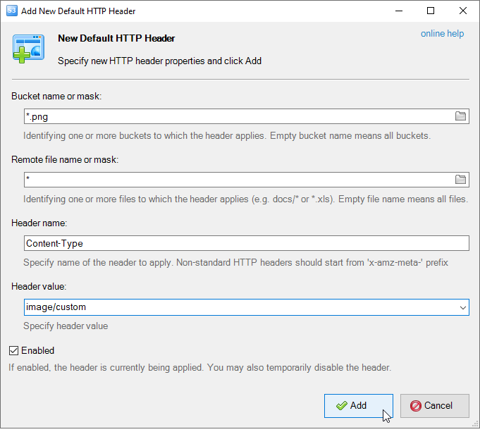 add new default http header
