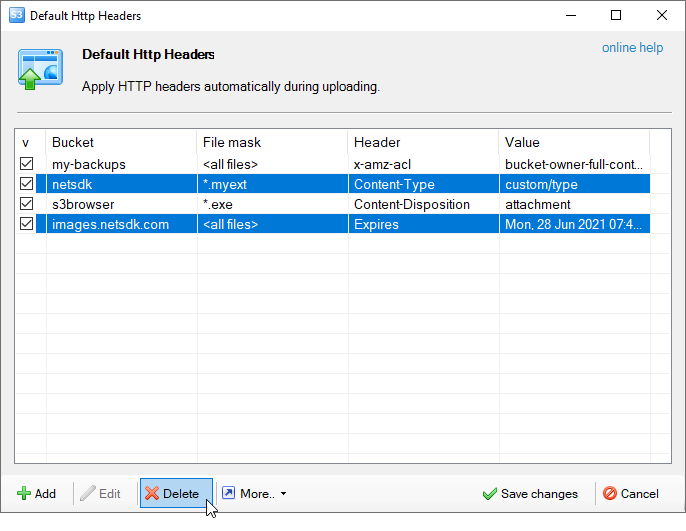 Delete default HTTP headers