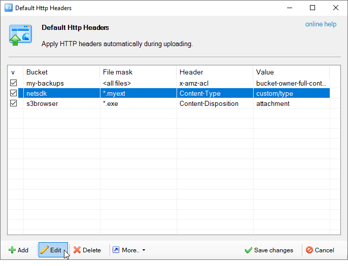 edit default HTTP header