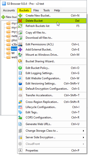 how to delete Amazon S3 bucket