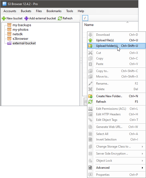 External Amazon S3 Bucket is added