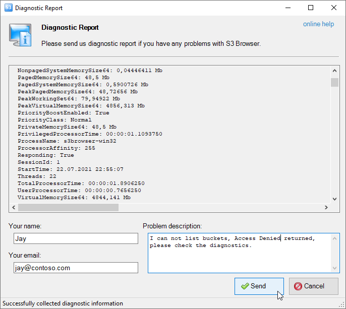 How to send us a bug report