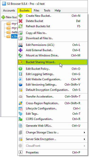 Click Buckets, Bucket Sharing Wizard Click Buckets, Bucket Sharing Wizard