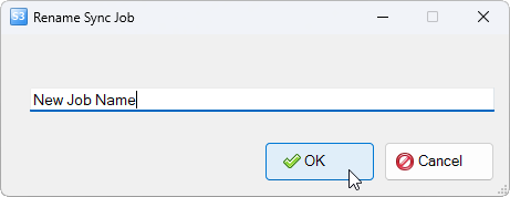 Rename Sync Job dialog