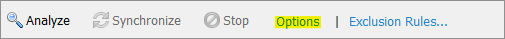 Sync Job options link