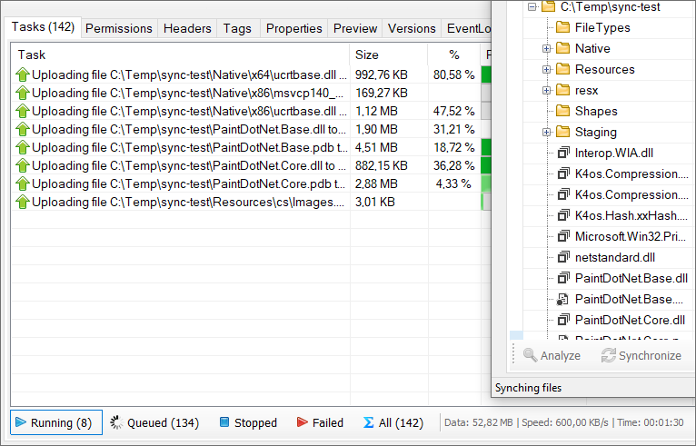 Folder synchronization