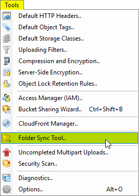 Click Tools -> Folder Sync Tool menu item