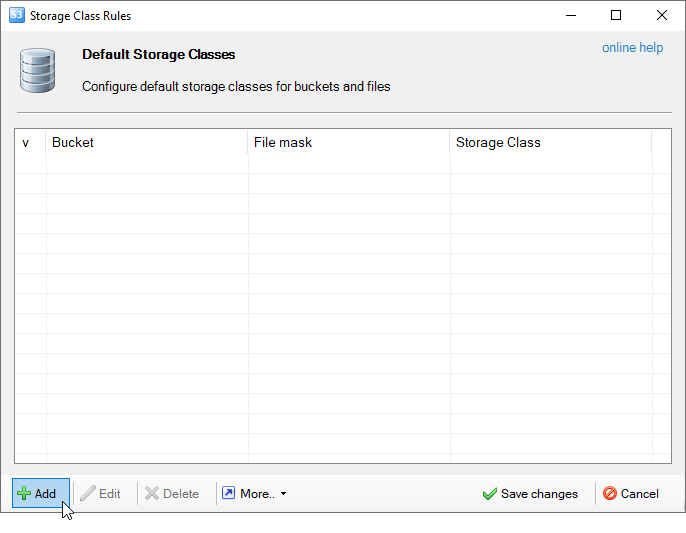 Default Storage Classes default-storage-classes-dialog