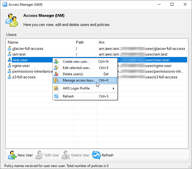 How to view IAM user's access keys