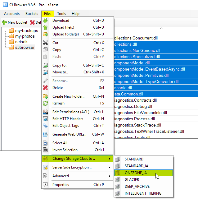 new rss features - new context menu for files