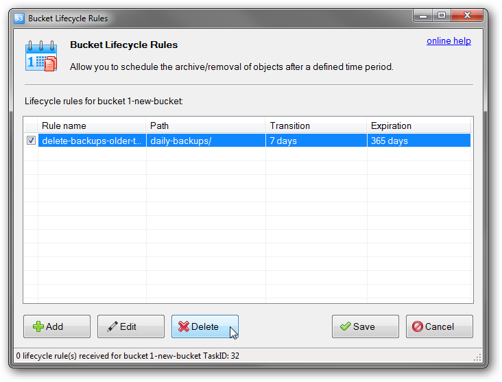 How to delete bucket lifecycle configuration how to delete object expiration rules