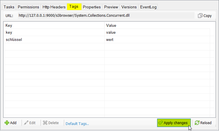 Click Apply Changes To Delete Object Tags Apply Changes To Delete tags