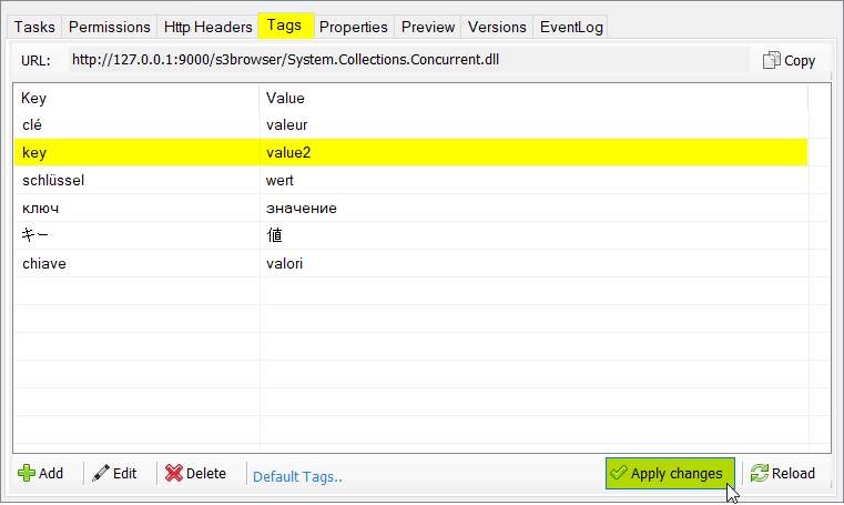 Click Apply changes Apply Changes to edit