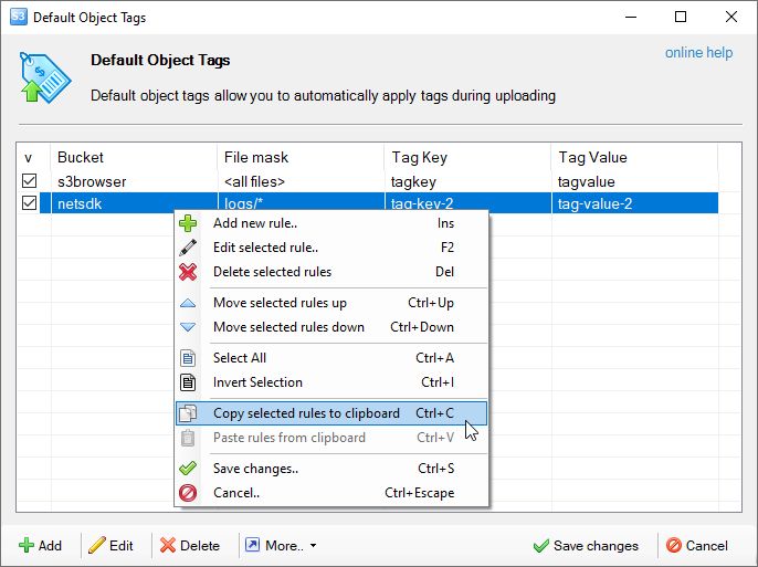 Do right-click to open contex menu default-object-tags-context-menu