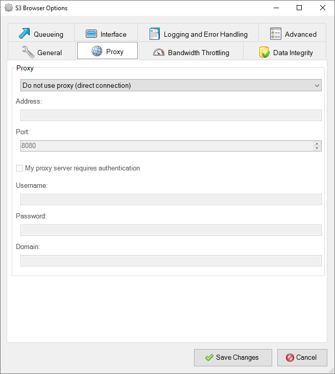 CS Browser Proxy Options