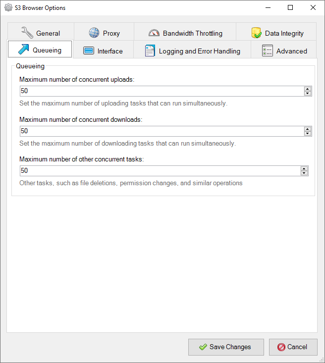 CS Browser Queueing Options