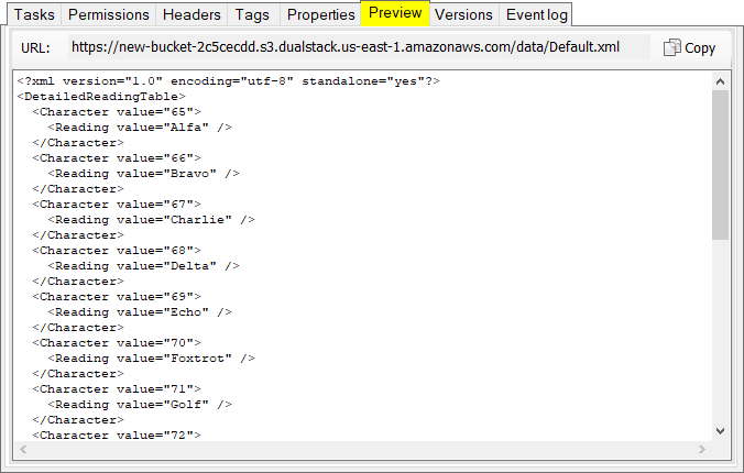 CS Browser Preview Feature. XML viewer with automatic formatting.