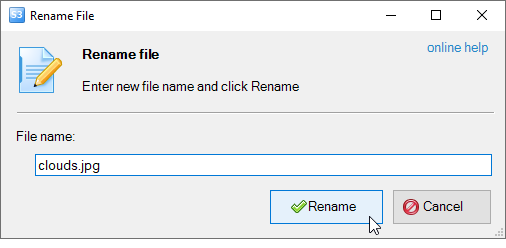 Type a new name and click Rename