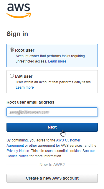 enter account email