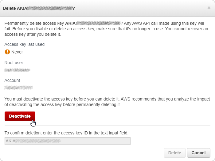 confirm deletion