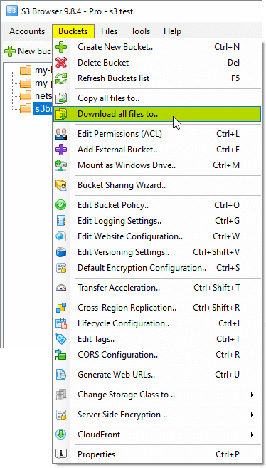 download all files from Amazon S3 bucket