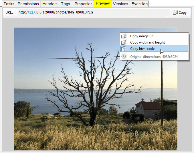 generate html code for images stored on Amazon S3