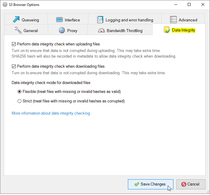 data integrity check