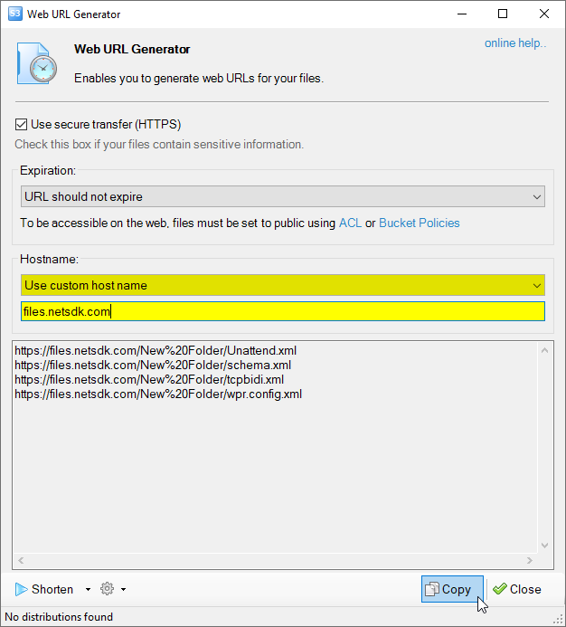 Set custom host name for web URLs