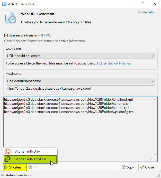 Shorten Web URL with TinyURL
